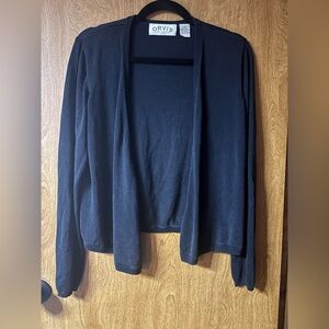 Orvis Navy Lightweight Open Front Cardigan